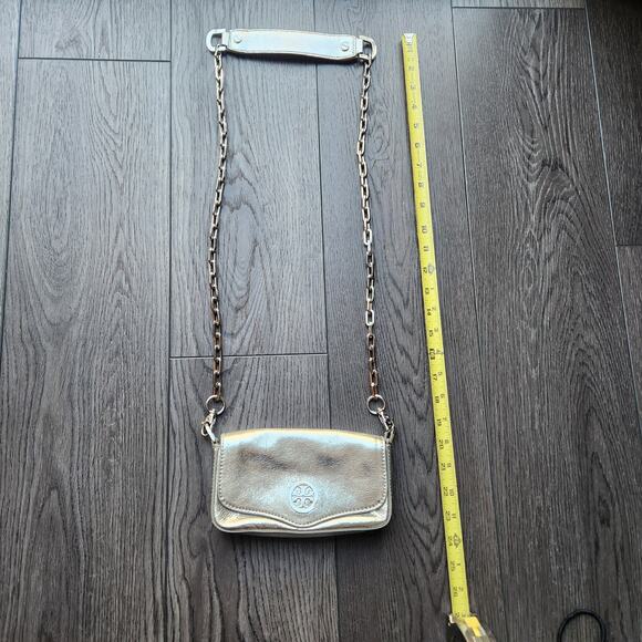Tory Burch Mini Robinson Metallic Gold Crossbody bag - Picture 3 of 6